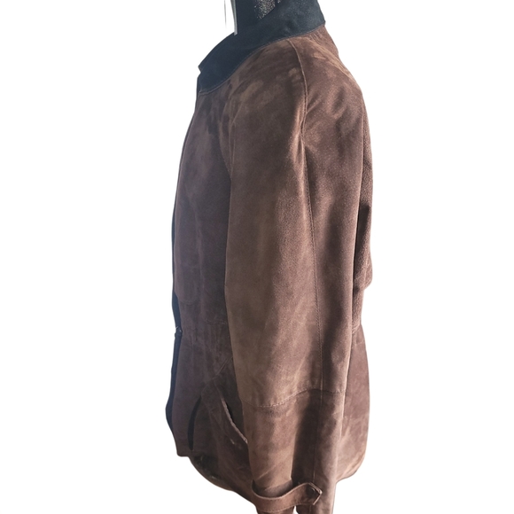 Smart Set Vintage 90's Brown Suede Mid Length Jacket M - Picture 5 of 8